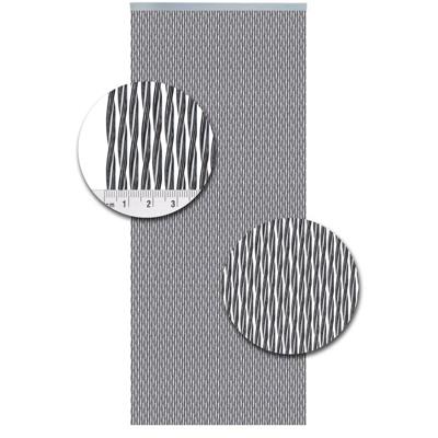 Vliegengordijnenexpert Kunststof Monza zwart-zilver - 92x210cm
