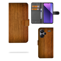 Xiaomi Redmi Note 13 Pro Plus Book Style Case Donker Hout - thumbnail