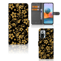 Xiaomi Redmi Note 10 Pro Hoesje Gouden Bloemen - thumbnail