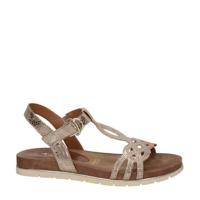 Tamaris sandalen met slangenprint roségoud
