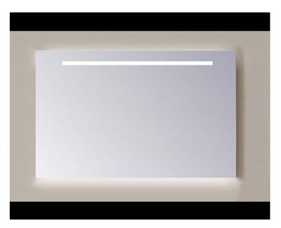 Sanicare Q-mirrors spiegel zonder omlijsting / PP geslepen 120 cm. horizontale strook + Ambi licht onder cold white leds Sanicare Q-mirrors spiegel zonder omlijsting / PP geslepen 120 cm. horizontale strook + Ambi licht onder cold white leds