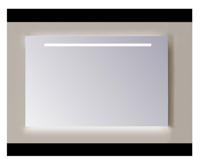 Sanicare Q-mirrors spiegel zonder omlijsting / PP geslepen 120 cm. horizontale strook + Ambi licht onder cold white leds