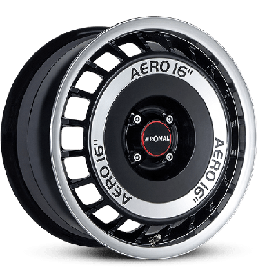 RONAL R50 AERO Zwart gepolijst