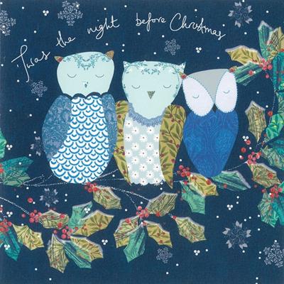 Kerstkaarten Woodmansterne - 3 Uilen op een Tak (Set van 3) Kerstkaarten Woodmansterne - 3 Uilen op een Tak (Set van 3)