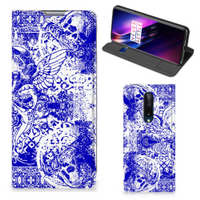 Mobiel BookCase OnePlus 8 Angel Skull Blauw - thumbnail