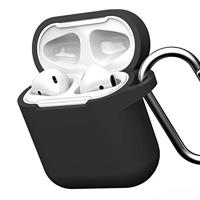 Airpods hoes van GEAR4 Apollo, beschermhoes van lichtgewicht siliconen Airpods 1 en 2 hoes met aangebrachte clip - zwart