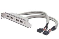 Digitus USB 2.0 Adapter [4x USB 2.0 bus intern 10-polig - 2x USB 2.0 bus A] AK-300304-002-E 20.00 cm - thumbnail