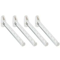 Set van 4x stuks kledinghaken inklapbaar wit 31 cm - thumbnail