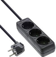 InLine 16435 Stekkerdoos, 3-voudig beschermend contact, 5 m, zwart