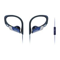 Panasonic RP-HS35ME-A Sport Koptelefoon - Headset voor Mobiele Telefoon, verwisselbare Paspoorten (S/M/L), IPX2 Bescherming, Clip, Blauw