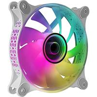 Mars Gaming MF-3D Wit, ARGB 360° 12cm Fan, Infinity Mirror 3D, Anti-vibration System, Ultra-stil, Full Compatibility