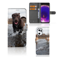 OPPO Find X5 Pro Telefoonhoesje met Pasjes Honden Labrador - thumbnail