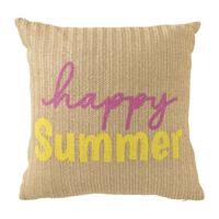 Kussen happy summer - naturel - 45x45 cm - thumbnail