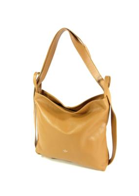 ruime leren damestas schoudertas ELISA cognac