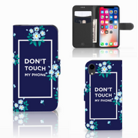 Apple iPhone Xr Portemonnee Hoesje Flowers Blue DTMP