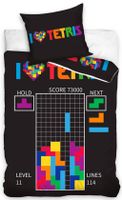 Tetris dekbedovertrek zwart 140 x 200 cm - 70 x 90 cm