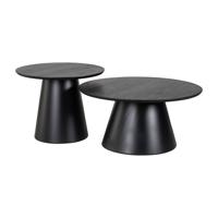 Richmond Ronde Salontafel Jazz Set van 2 stuks - Zwart - thumbnail