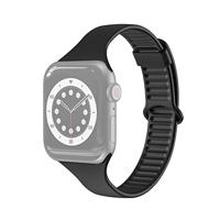 By Qubix - TPU Slim Fit bandje - Zwart - Compatible met Apple Watch 44mm / 45mm / 46mm / 49mm - Compatible Apple watch bandjes