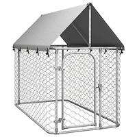 vidaXL Hondenkennel voor buiten met dak 200x100x150 cm, kennel, hondenhuis, hondenren, hondenhok, hondenverblijf, kennels, hondenhokken, hondenhuizen