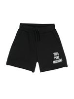 Moschino Kids short en coton à logo imprimé - Noir