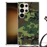 Samsung Galaxy S24 Ultra Doorzichtige Silicone Hoesje Army Dark - thumbnail