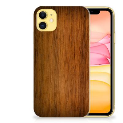 Apple iPhone 11 Bumper Hoesje Donker Hout Apple iPhone 11 Bumper Hoesje Donker Hout