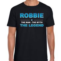 Naam cadeau t-shirt Robbie - the legend zwart voor heren - thumbnail