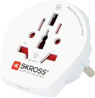 SKROSS | 1.500211-E | World to Europe | Wereldreisadapter voor Europa - Spanning en vermogen: 100V - 1600W / 250V - 4000W. Bescherming tegen elektrische schokken