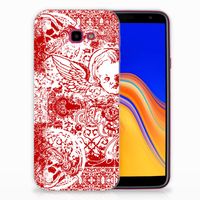 Silicone Back Case Samsung Galaxy J4 Plus (2018) Angel Skull Rood