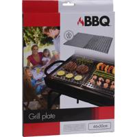 Barbecue Grill Plaat 2 Delig Rvs 46x30cm - thumbnail