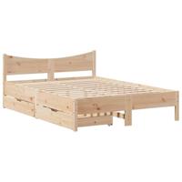 vidaXL Bedframe met lades massief grenenhout 120x200 cm, bed, bed ombouw, twijfelaar bed, bedbodem, slaapkamermeubel, 2 persoonsbed, tweepersoonsbed
