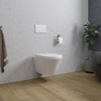 Wiesbaden Wandcloset Stereo Rimless Met Vesta Toiletzitting Mat Wit