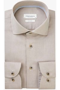 Profuomo Slim Fit Overhemd beige, Effen