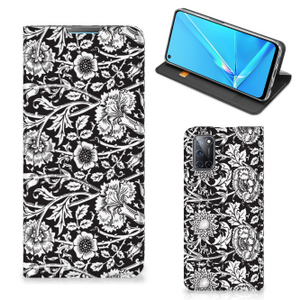 OPPO A52 | A72 Smart Cover Black Flowers