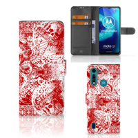 Telefoonhoesje met Naam Motorola G8 Power Lite Angel Skull Rood