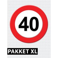 Verkeersbord 40 jaar feestartikelen pakket XL - thumbnail