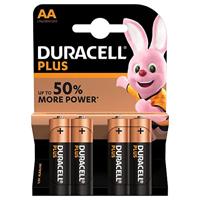 Duracell Plus Power Type AA Alkaline batterijen, Pack van 4