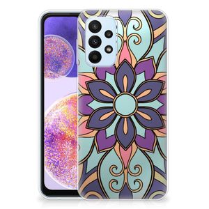 Samsung Galaxy A23 TPU Case Purple Flower