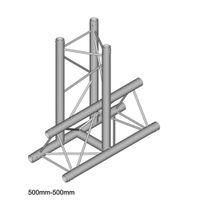 Duratruss DT 23 T35-VD 3-weg truss koppelstuk, Recht Apex Down + Omlaag