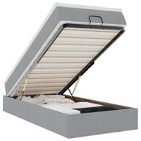 vidaXL Ottoman bed met matras 90x200cm stof lichtgrijs, bedframe, ottoman bedframe, bedframe met opbergruimte onder het bed, bedframe met opbergruimte