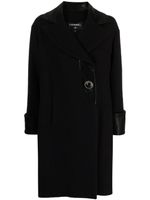 CHANEL Pre-Owned manteau à poignets contrastants (années 2000) - Noir