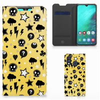 Mobiel BookCase Samsung Galaxy A40 Punk Geel