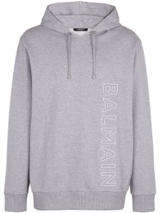 Balmain hoodie à logo imprimé - Gris