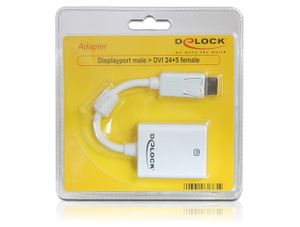 DeLOCK 61765 video kabel adapter 0,125 m DisplayPort DVI-I Wit