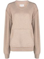 Maison Margiela pull en laine mélangée à col rond - Marron