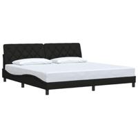 vidaXL Bedframe zonder matras stof zwart 200x200 cm