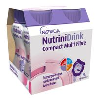 Nutrinidrink Compact Multi Fibre Aardbeiensmaak 4x125ml - thumbnail