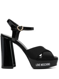 Love Moschino sandales 130 mm à talon épais - Noir