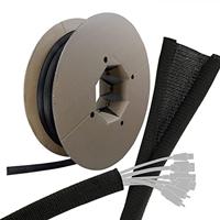 LABEL THE CABLE Stevige Kabelgoot - Zelfsluitende - op Maat Gesneden Flexibele Kabelfodral voor Perfect Kabelmanagment - LTC CABLE TUBE - 25 m - Zwart - PRO 5110