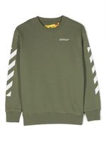 Off-White Kids sweat en coton à logo imprimé - Vert